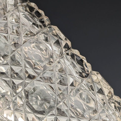 十九世紀末英國古董切割玻璃罐,帶鍍銀蓋